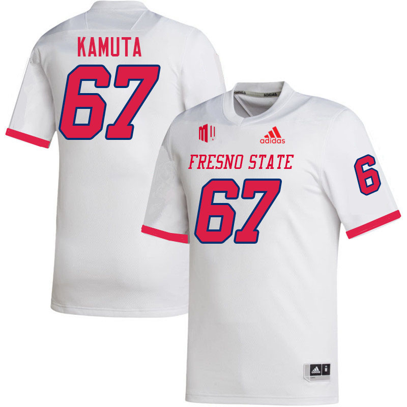 Men #67 Ponafatu Kamuta Fresno State Bulldogs College Football Jerseys Stitched-White